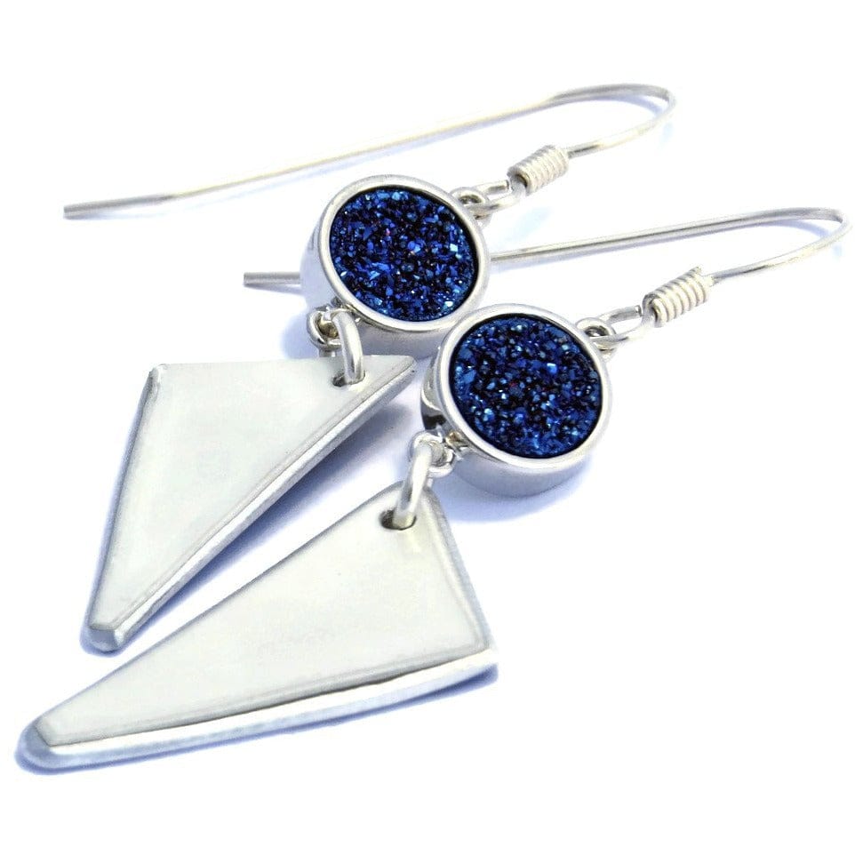 Ferrari Blue Iris Druzy Earrings - CRASH Jewelry